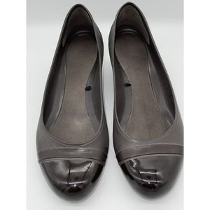 CROCS Womens Size 9 Cap Toe Wedge Full Croslite Comfort Shoes Heels Brown SlipOn